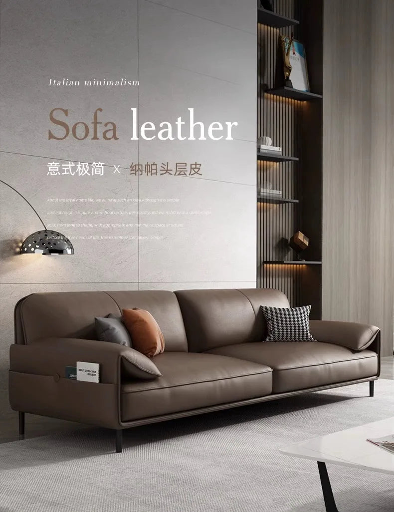 Comfortable Adult Sofa Simple Modern Leather Italian Light Luxury Sofas Business Reception Designer Sillon Cama Home Furniture