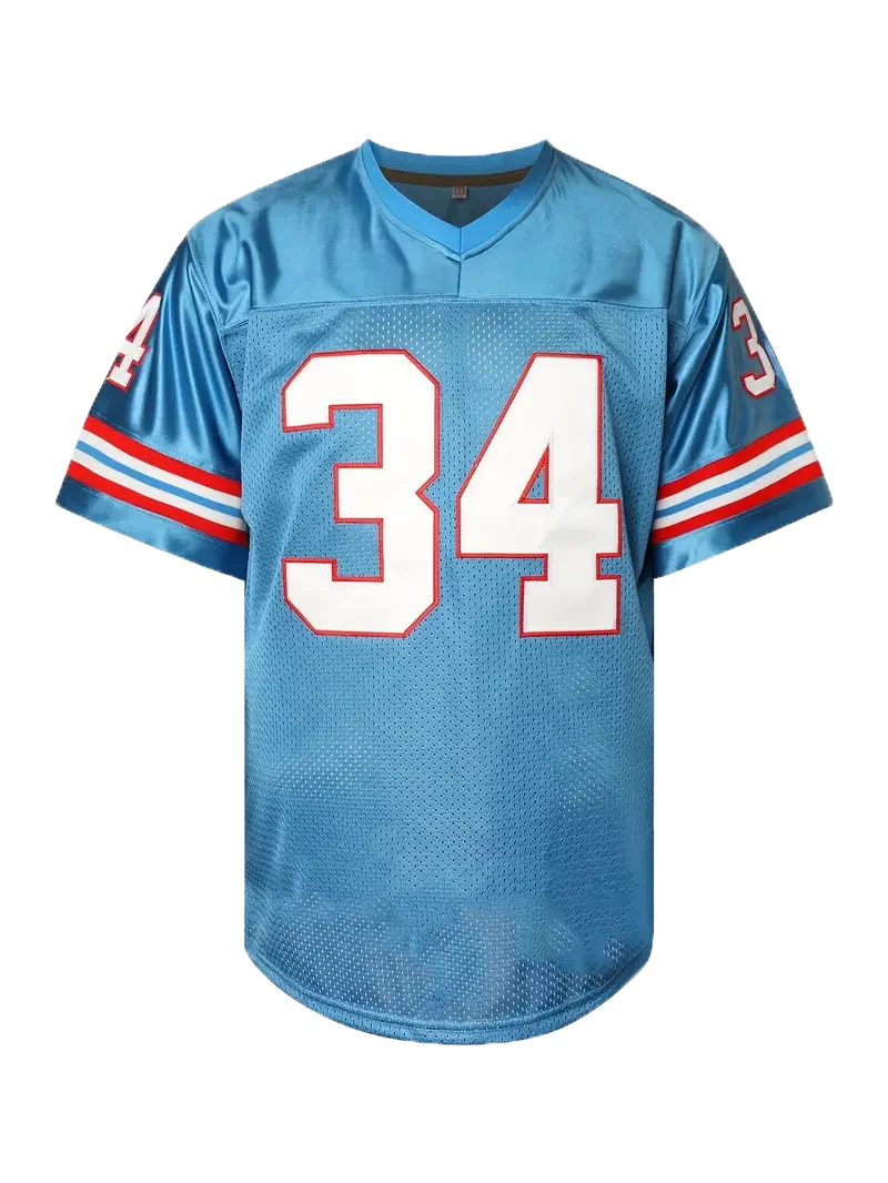 Men's 34 Letter Embroidered American Football Jersey Breathable Soccer Uniform Custom Shirt Classic Retro Mesh Jersey For Adults