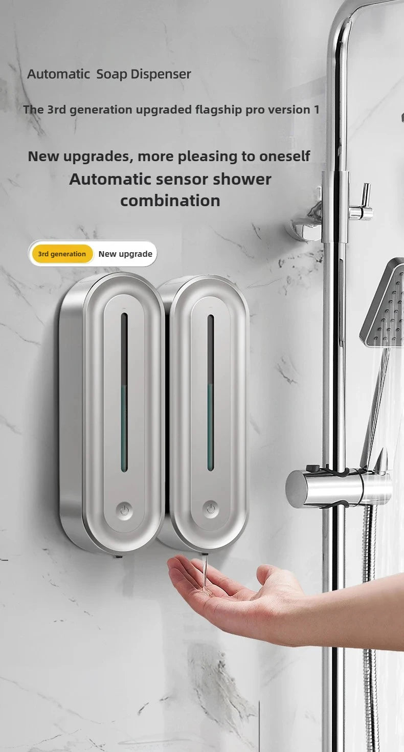 420ML Wall-mounted Automatic Liquid Soap Dispensers Kitchen Touchless Induction Sensor Hotel Malls Bathroom Accessories