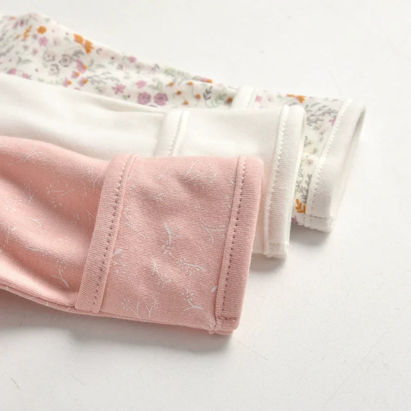 IYEAL 2025 Spring Newborn Clothing Infant Jumpsuits 100% Cotton Long Sleeve Baby Boys Girls Clothes Pajamas 3Pcs/Lot