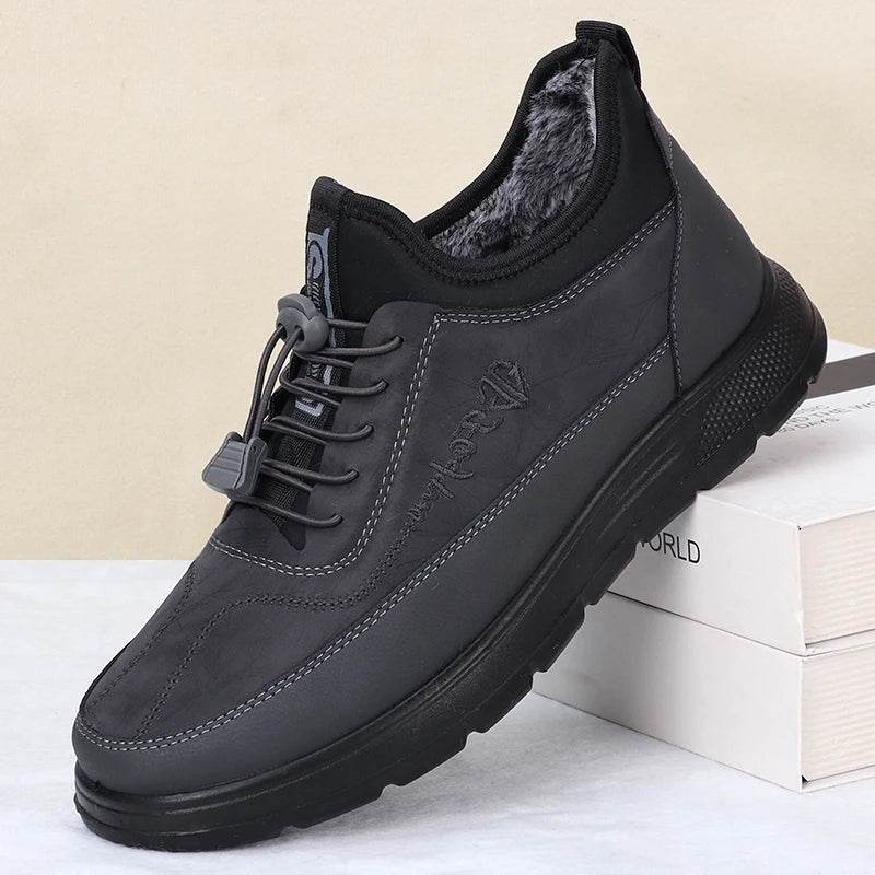 2025 New Winter Men Lace Up Snow Boots Warm And Cold Proof Comfortable And Soft Waterproof And Anti Slip Waterproof And Anti Sli - AIAZ