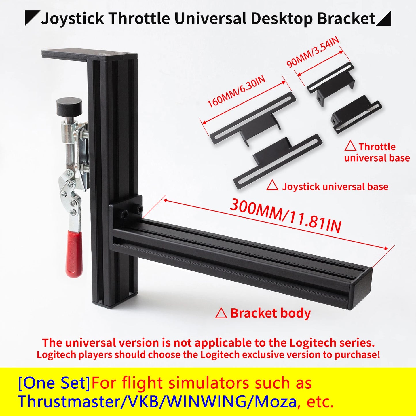 Flight Simulator Joystick THROTTLE STICK Desktop Mounting Bracket For Logitech X56 X55 X52 Thrustmaster T16000M TCA VKB WINWING