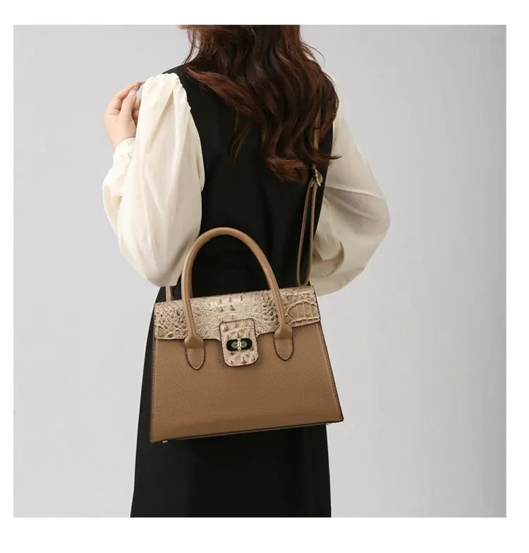 Embossed Handbag for Women 2025 New Fashionable Spacious Soft Leather Woven Rope Shoulder Hand Carry Crossbody Bag