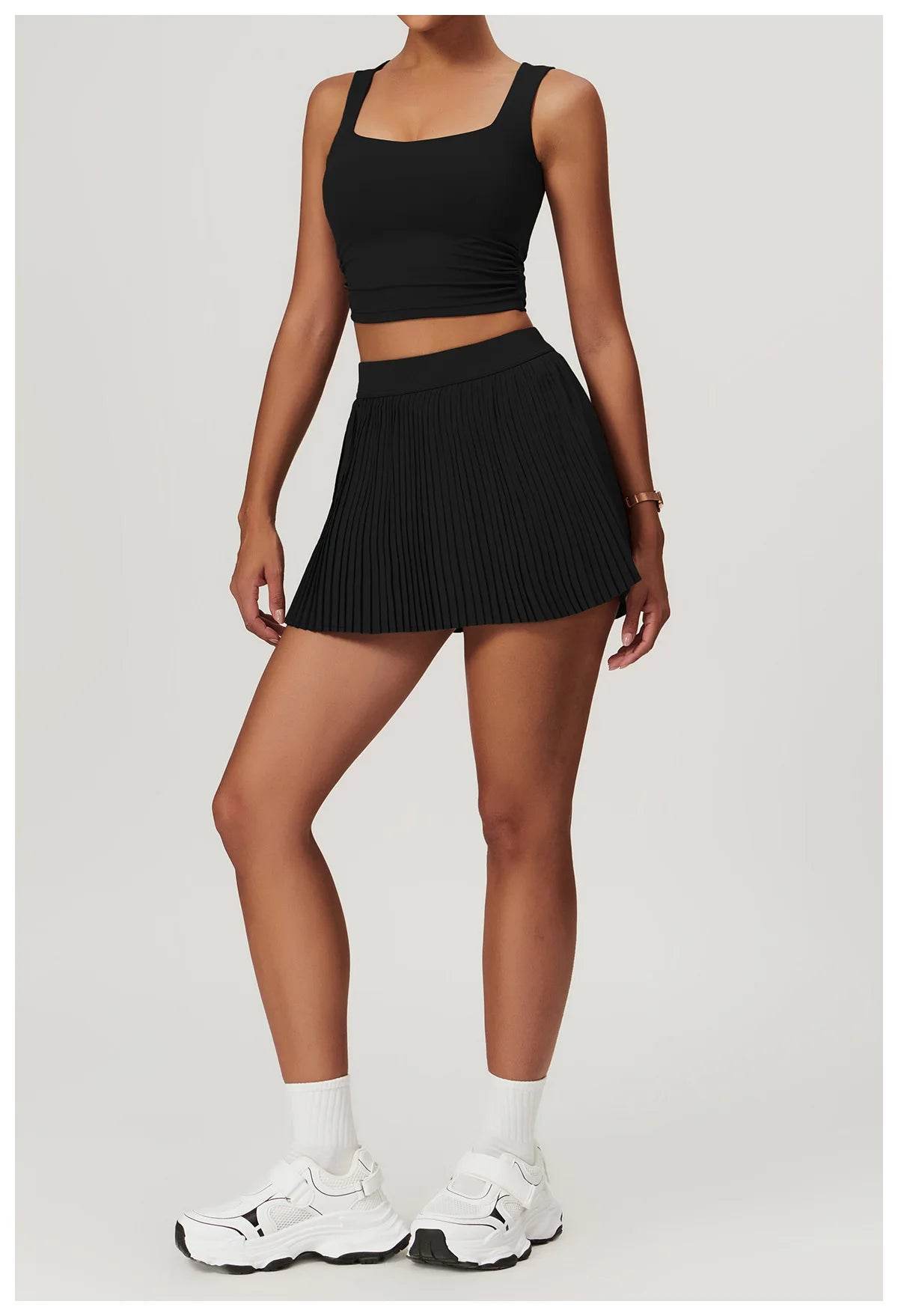 Yoga Sets Workout Sets for Women 2 Pieces Gym Suits Long Sleeved Outfits Zipper Fitness Jacket Running Short Skirt Sportswear - AIAZ
