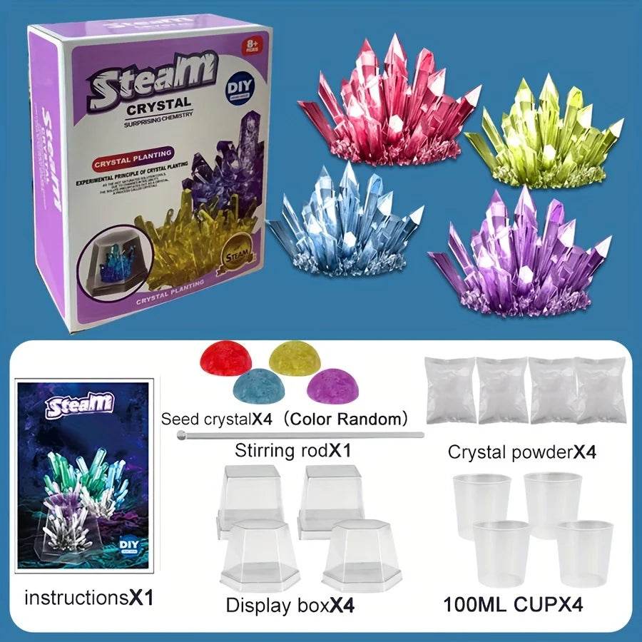 Crystal planting experiments, Science and education toys, DIY growable crystals, Color Random, Christmas/Halloween/New year - AIAZ