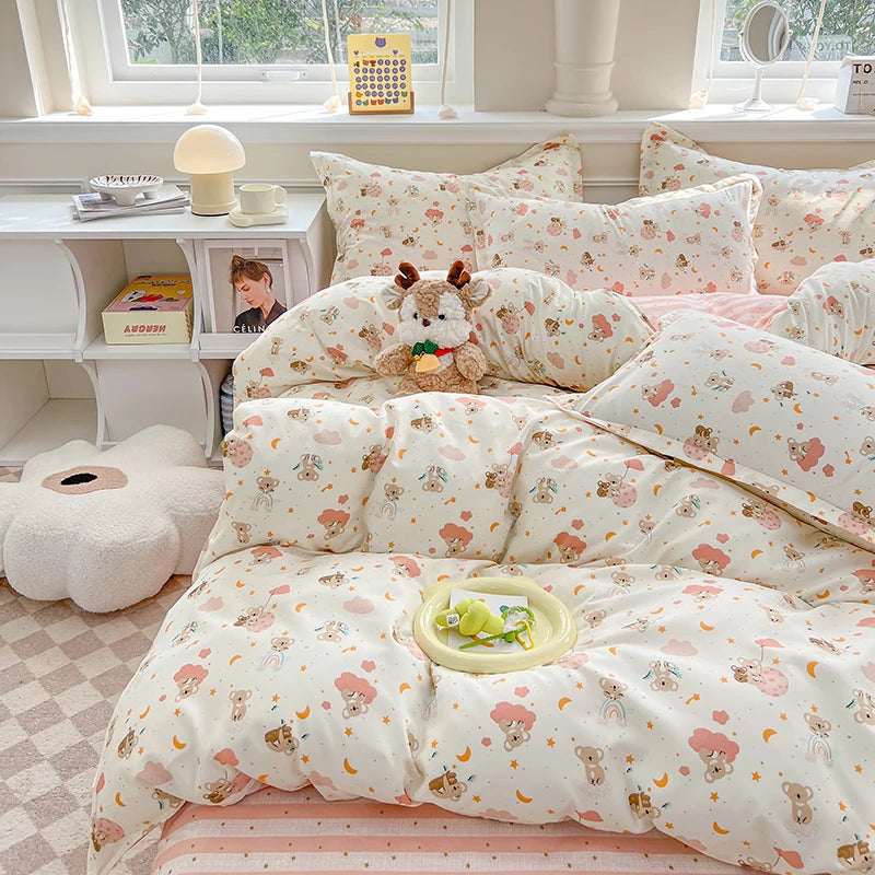 3pcs printed duvet set (1* duvet set + 2 * pillowcase, no core), bedding set, soft and comfortable, all-season