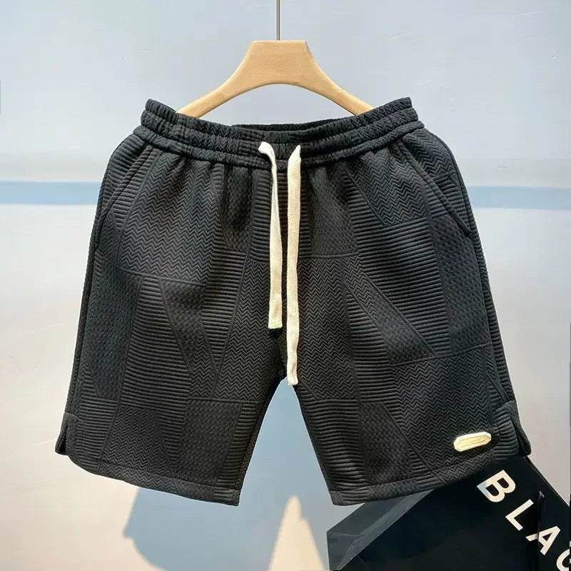 Men shorts 2024 Summer Running Shorts for Men Casual Jogging Sport Short Pants Wave Pattern Drawstring Loose Gym Sports Shorts - AIAZ