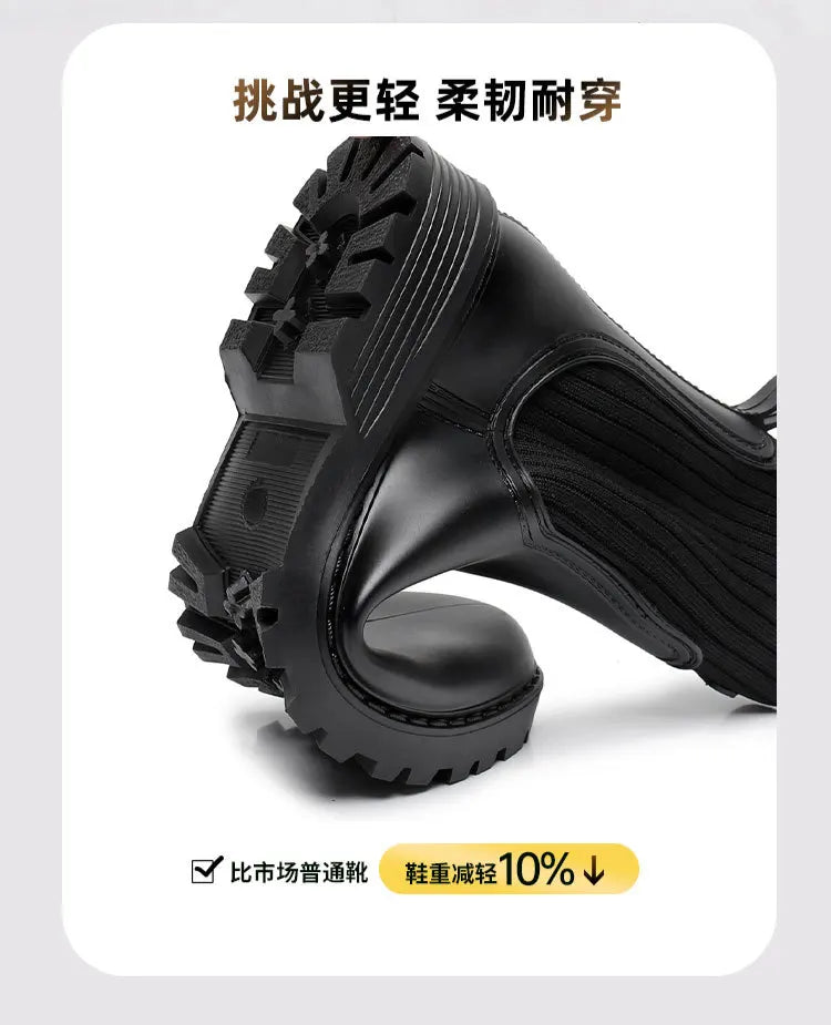 2024 Designer Rain Boots Women's Waterproof Shoes Rainy Ladies Fur Rubber Rainshoes Woman Galoshes Non-slip Pull-on Rain Boots