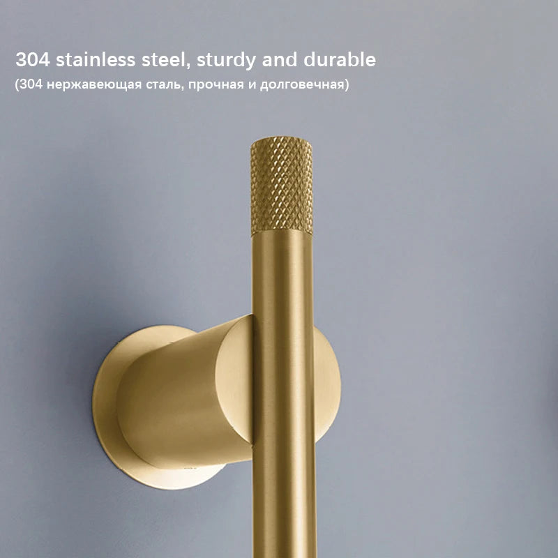 2025 Brushed Gold Bathroom Electric Bath Towel Rack Smart Temperature Time Control Towel Warmer Hidden Wires Heated Towel Rail