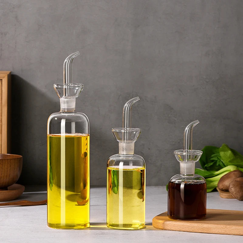 High Borosilicate Glass Oil Pot Household Leak-proof Oil Tank Seasoning Pot Household Portioning Seasoning Bottle Kitchen Tool