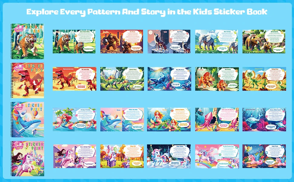 Montessori Sticker Puzzle Book With Story For Kids Educational Jigsaw Sticker Creative Games Children's Mosaic Toy Birthday Gift