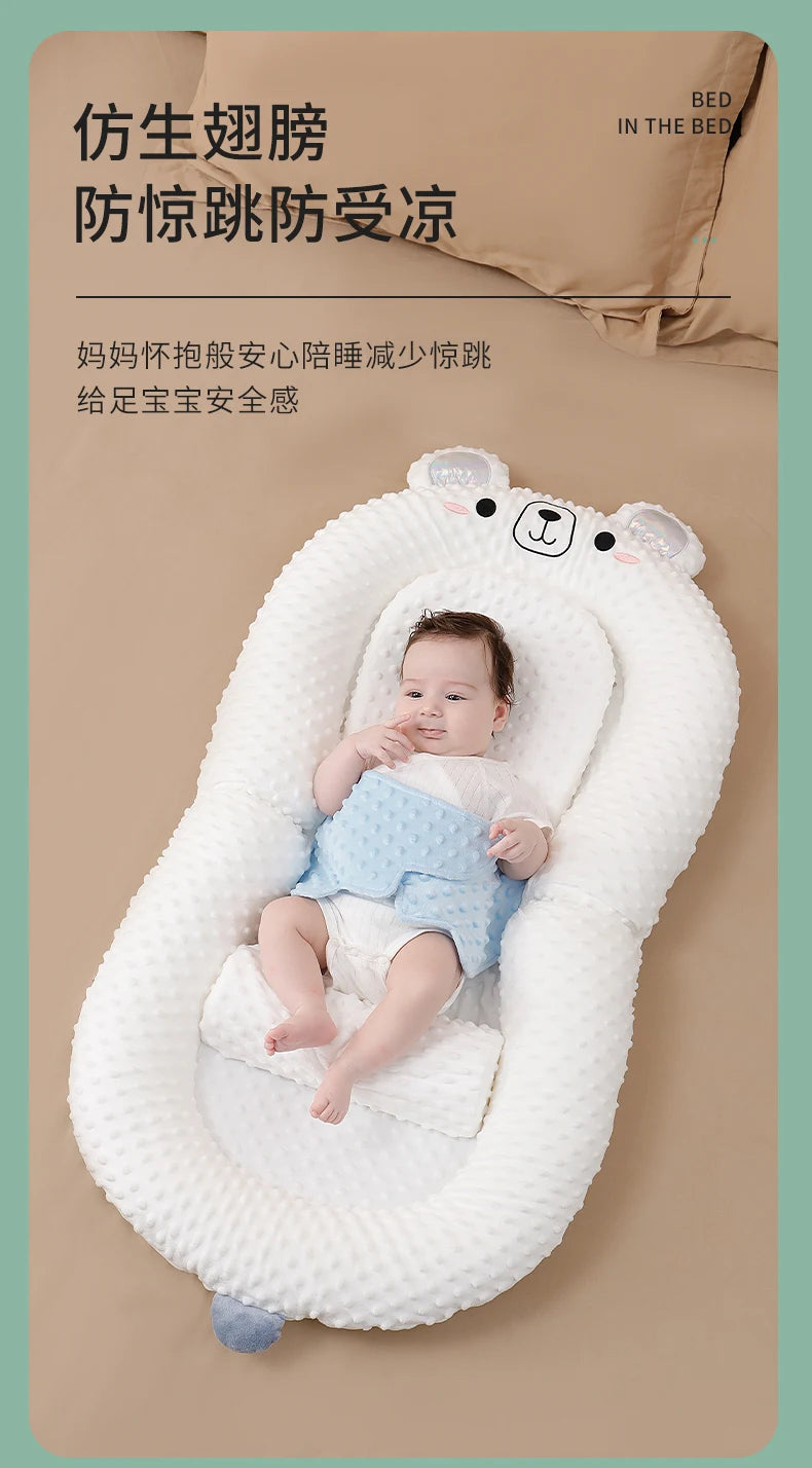 92 Baby Bedside Sleeper - Newborn Lounger Cushion, Anti-Reflux, Sleep Positioner for 0-3 Years, Infant Co-Sleeper.