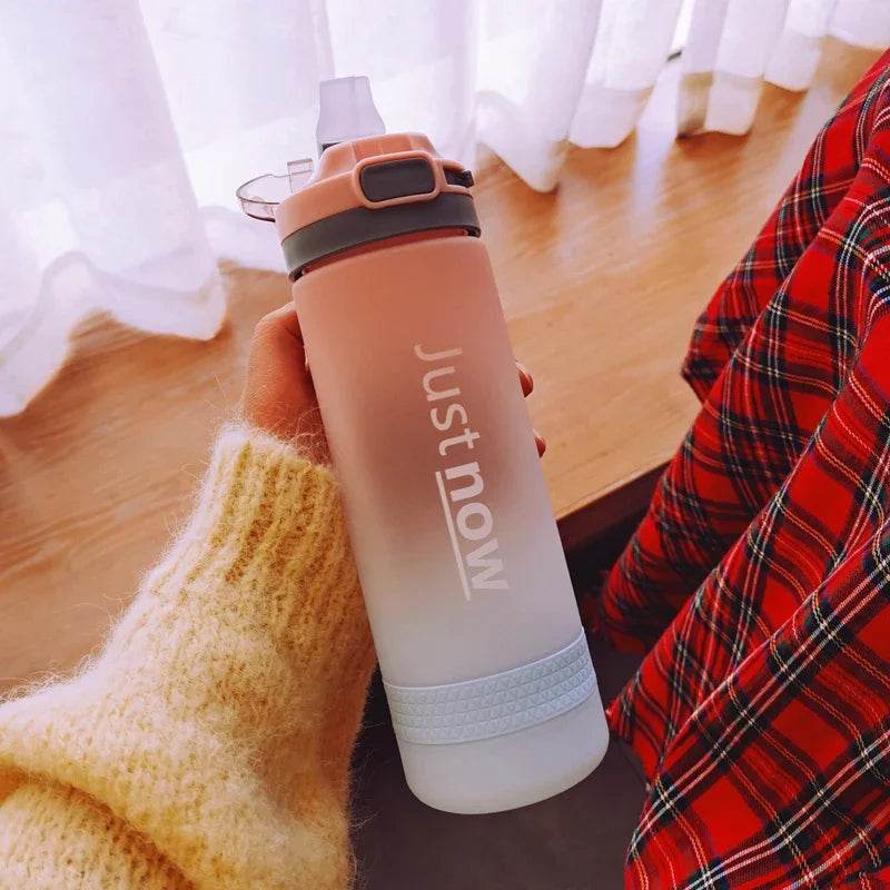 600ml Water Bottles Fashion Water Bottle with Straw BPA Free Portable Outdoor Sport Cute Drinking Plastic Bottles Eco-Friendly - AIAZ