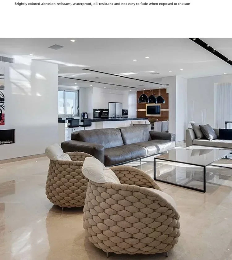 Outdoor Rattan Sofa Courtyard Combination Double Chair Leisure Terrace Villa Living Room Balcony Outdoor Seat Furniture Home