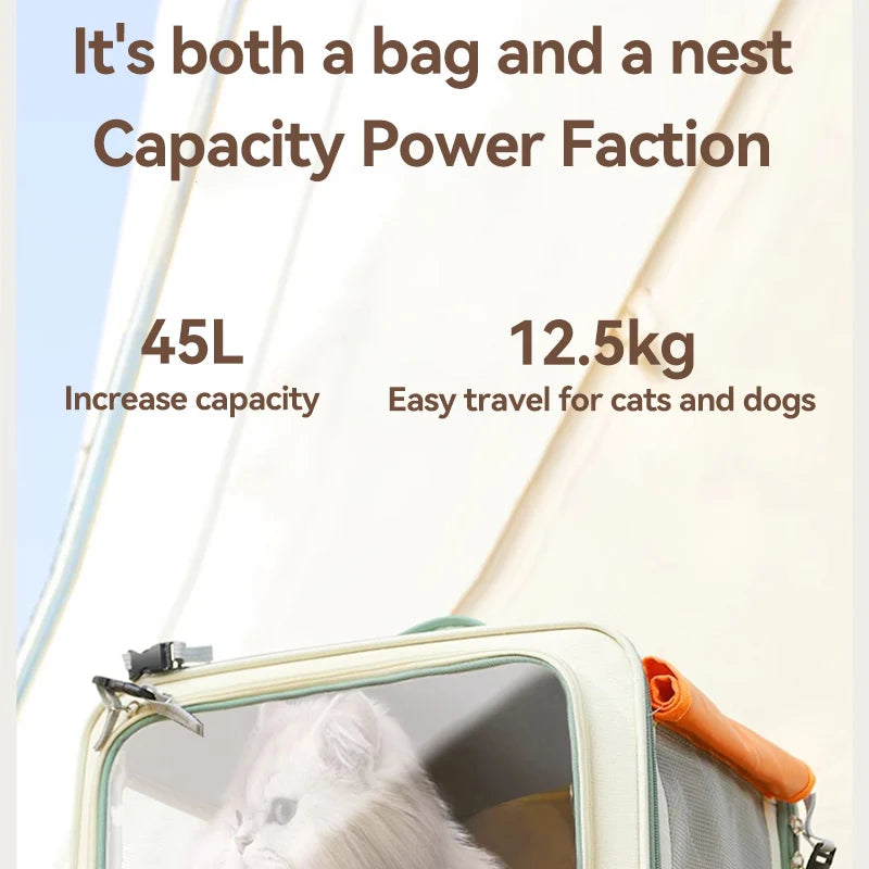 HOOPET Cats Travel Bag Portable Out Pet Trolley Suitcase Universal  Small Dogs Bag Cat Backpack Detachable Pet Supplies