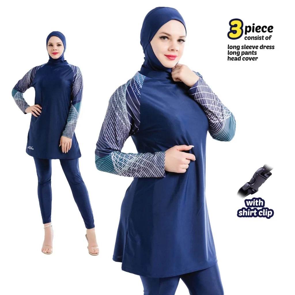 Muslim wimwear Women Hijab Swimsuit Modest Swimming Suit Islamic Cover Ups Burkini Hijabs For Woman Long Sleeve Bathing Swim - AIAZ