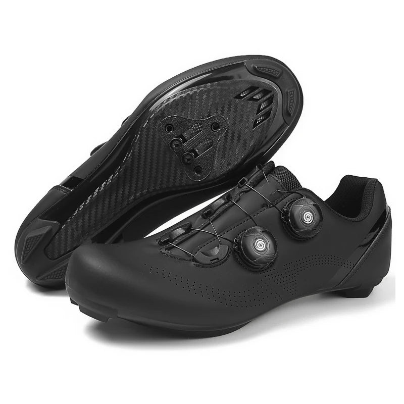Breathable road cycling shoes for indoor and outdoor cycling, adjustable buckle closure, durable TPU sole, cycling accessories