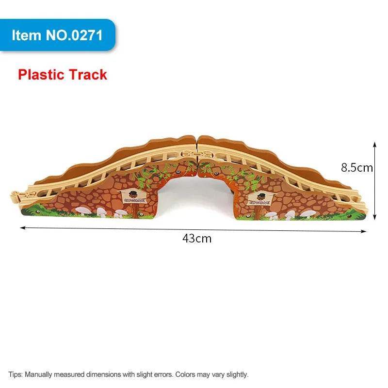 DIY Children Wooden Train Rail Track Accessories Toy Cross Track Railway Toys Compatible All Track for Kids Boys & Girls Gifts - AIAZ