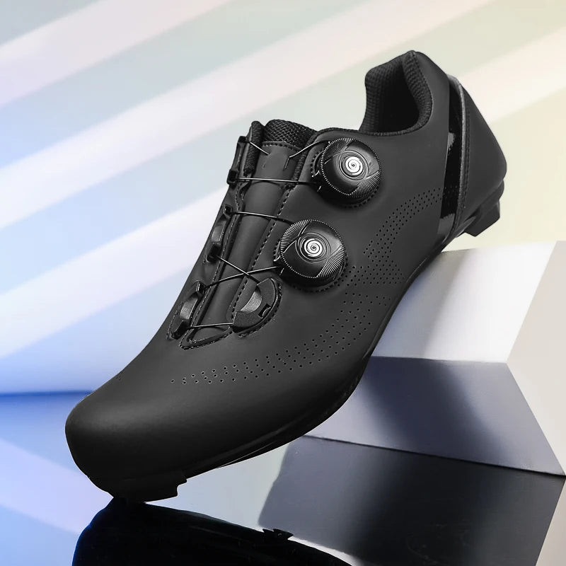 Breathable road cycling shoes for indoor and outdoor cycling, adjustable buckle closure, durable TPU sole, cycling accessories