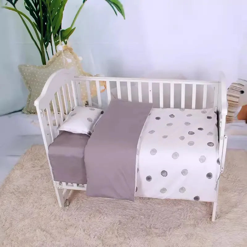 Without Filling 3Pcs Baby Nursery Crib Bedding Set Duvet Pillow Covers Cotton Sheet Include Duvet Cover Pillowcase Sheet