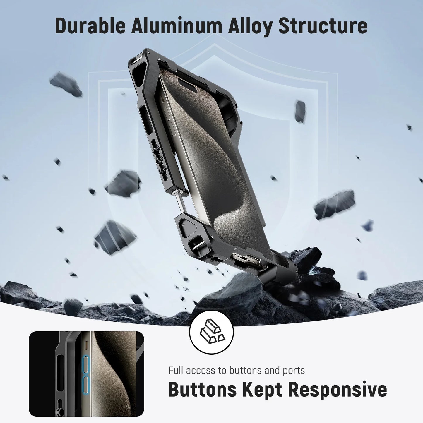 NEEWER Universal Smartphone Video Rig with Handles 67mm Filter Adapter Phone Cage for iPhone 14 13 15 Pro Max Samsung S23 Ultra