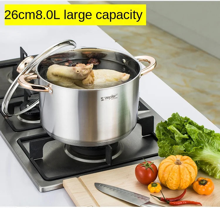 Premium Induction Cookware Set, High-Grade Inox Casseroles, Frypan, Saucepan, Kitchen Utensils & Tools, Efficient Cookware