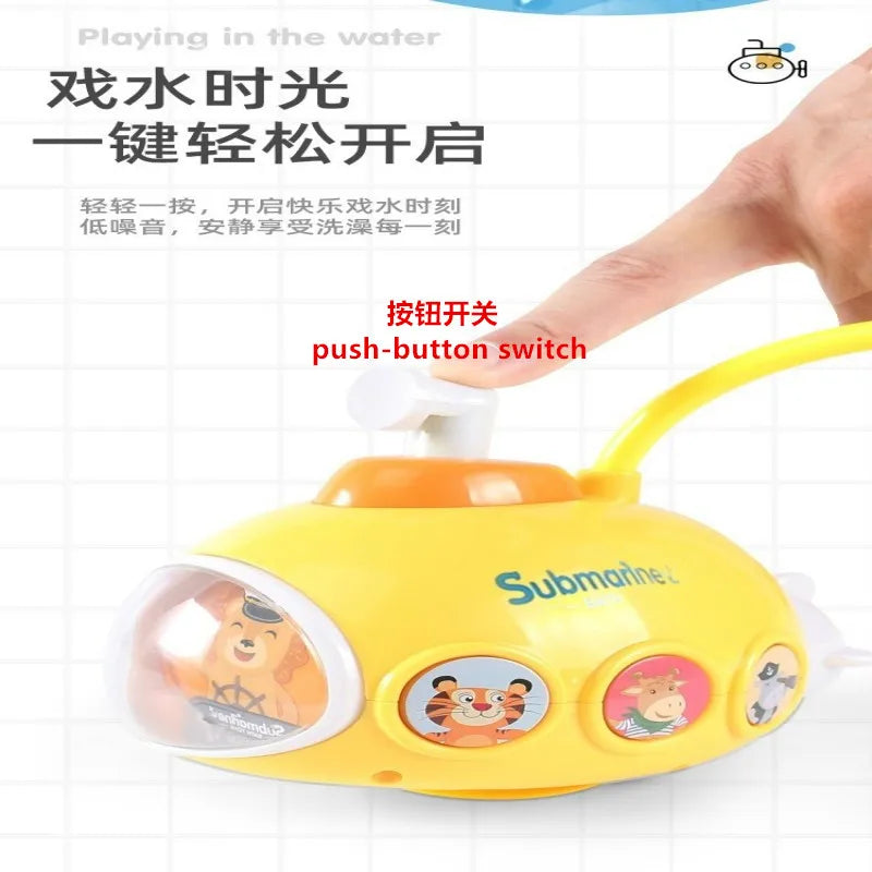 Radish Submarine Shower Baby Bath Toy Infant Play Electric Shower Children Play Water Bath Artifact