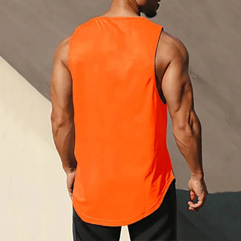 Men's Clothing Bodybuilding Gym T-shirts for Men Basketball Man Sleeveless Shirt T-shirt Vest Summer Clothes Tops Tees - AIAZ