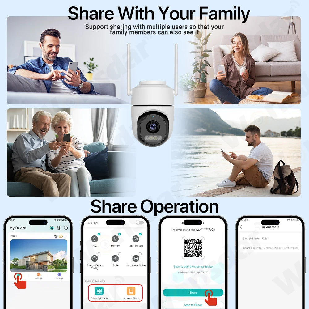 2pcs Quantity 4MP HD IP Camera PTZ WiFi Camera Video Surveillance Home Security Protection Alarm Motion Type-C Detection iCsee