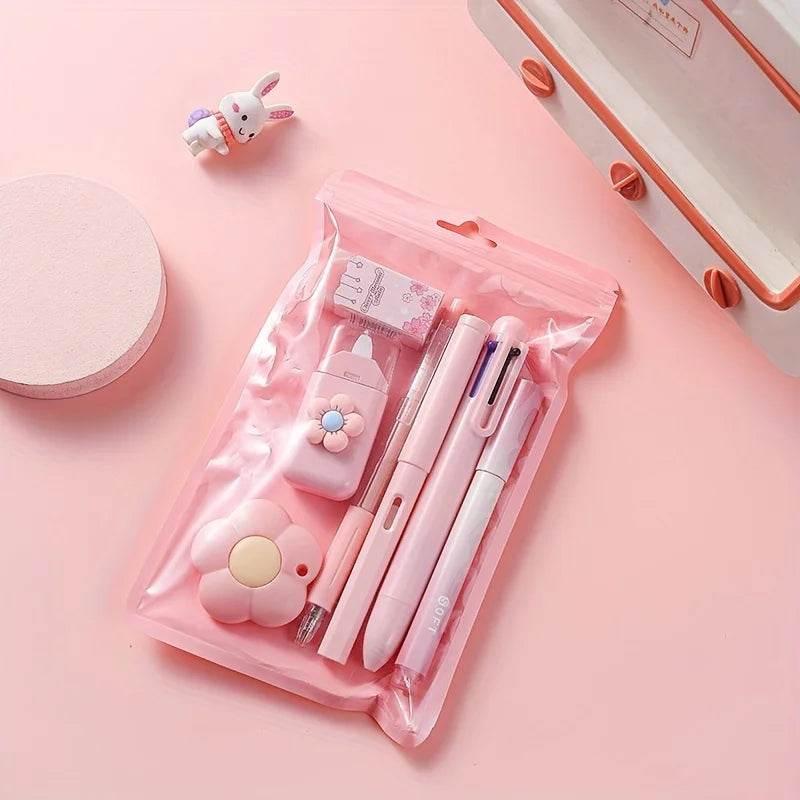 7pcs/set Cute School Supplies Gift Box - Durable and Diverse Stationery Set, Suitable for Students to Use - AIAZ