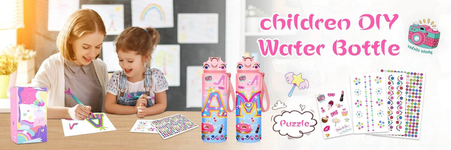 400ML Kids Water Bottle Cartoon Animal Children's Cup With Straw Stainless Steel Vacuum Flacks Thermos Bottle Thermal Mug Cups - AIAZ
