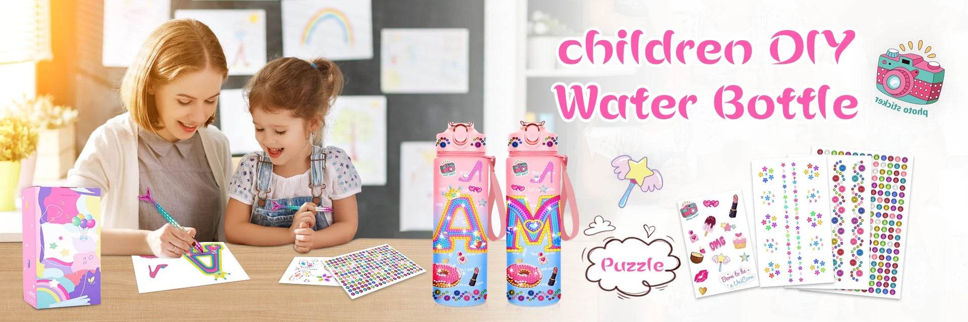 400ML Kids Water Bottle Cartoon Animal Children's Cup With Straw Stainless Steel Vacuum Flacks Thermos Bottle Thermal Mug Cups - AIAZ