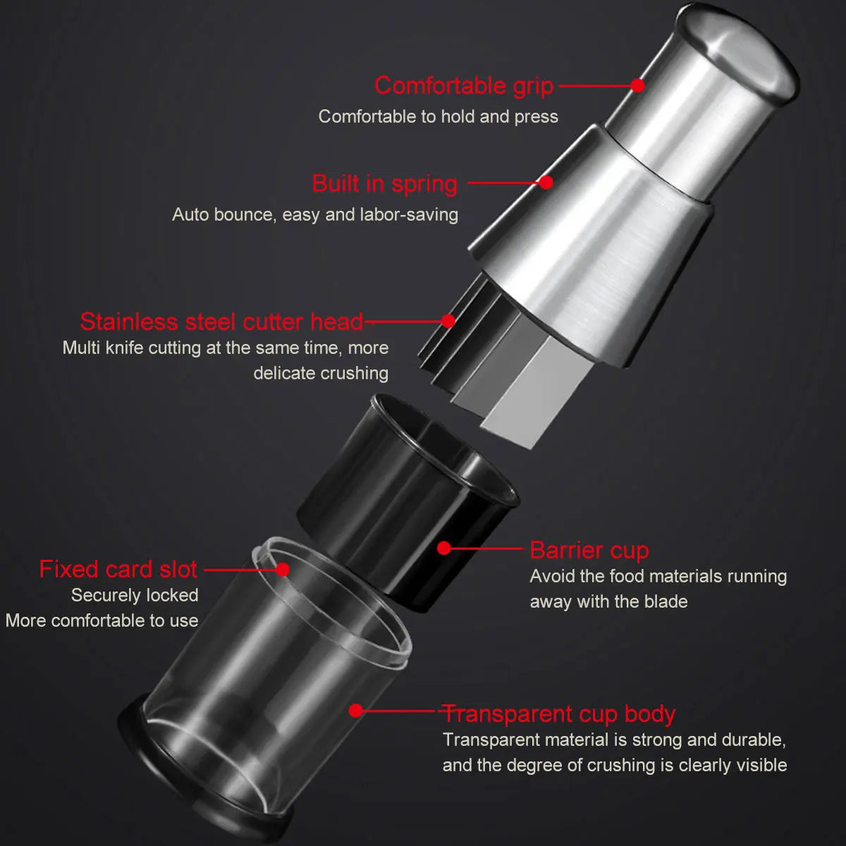 Pressed Garlic Chopper Stainless Steel Manual Garlic Masher Handheld Push Type Garlic Crusher Labor Kitchen Chopper Gadget