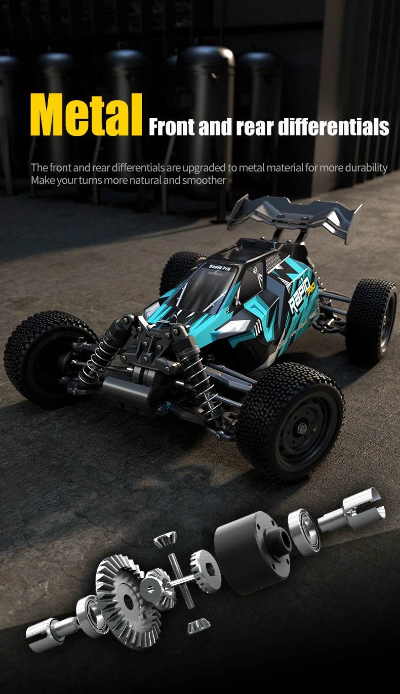 16103PRO 2.4GHz 70KM/H Professional RC Car: Brushless Motor, 1:16 Scale 4WD High-Speed Off-road Climbing Vehicle Wtith LED Light - AIAZ