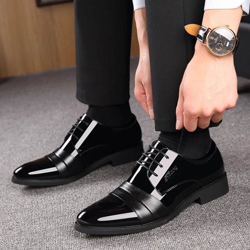 Business Men's Formal Shoes Official Leather Casual Social Shoe Male Black High Quality Fashion Gentleman 2024 Style Legitimate - AIAZ