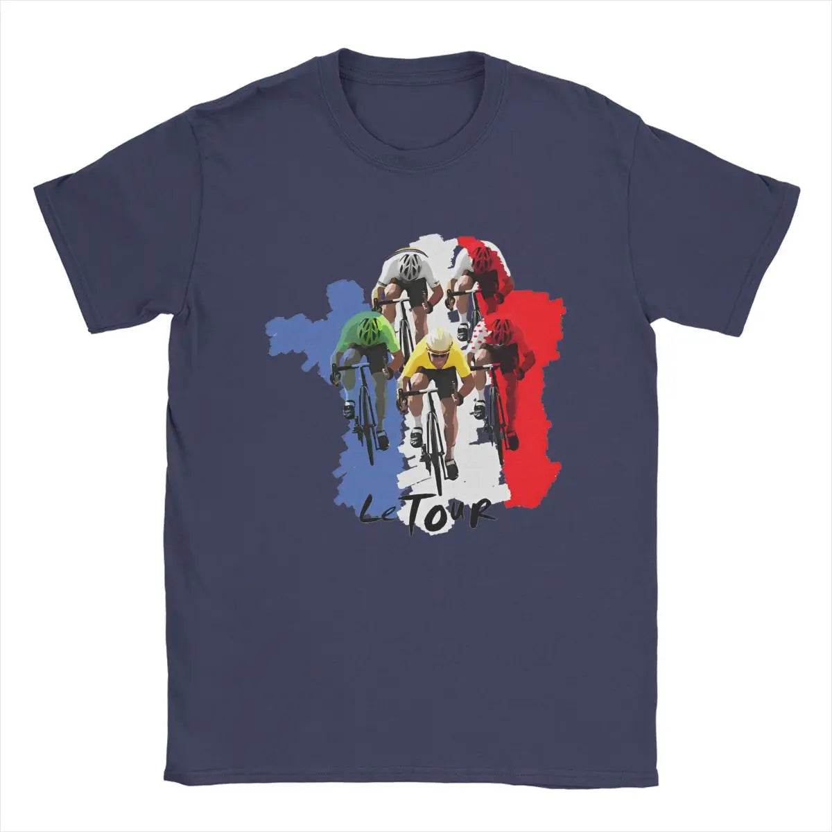 Men's T-Shirts Tour De Cycling France Funny 100% Cotton Tee Shirt Short Sleeve Cyclist T Shirt Crew Neck Tops Adult - AIAZ