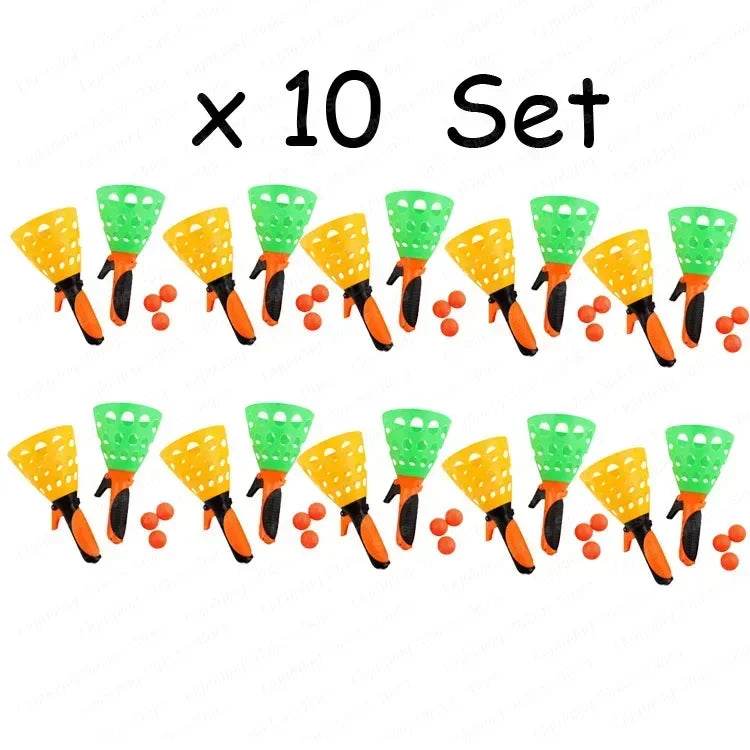 Hot Fun Ball and Cup Toy Set Ball Game with 2 Catch Launcher Baskets and 3 Balls Summer Beach Birthday Party Favors Gifts Toys - AIAZ