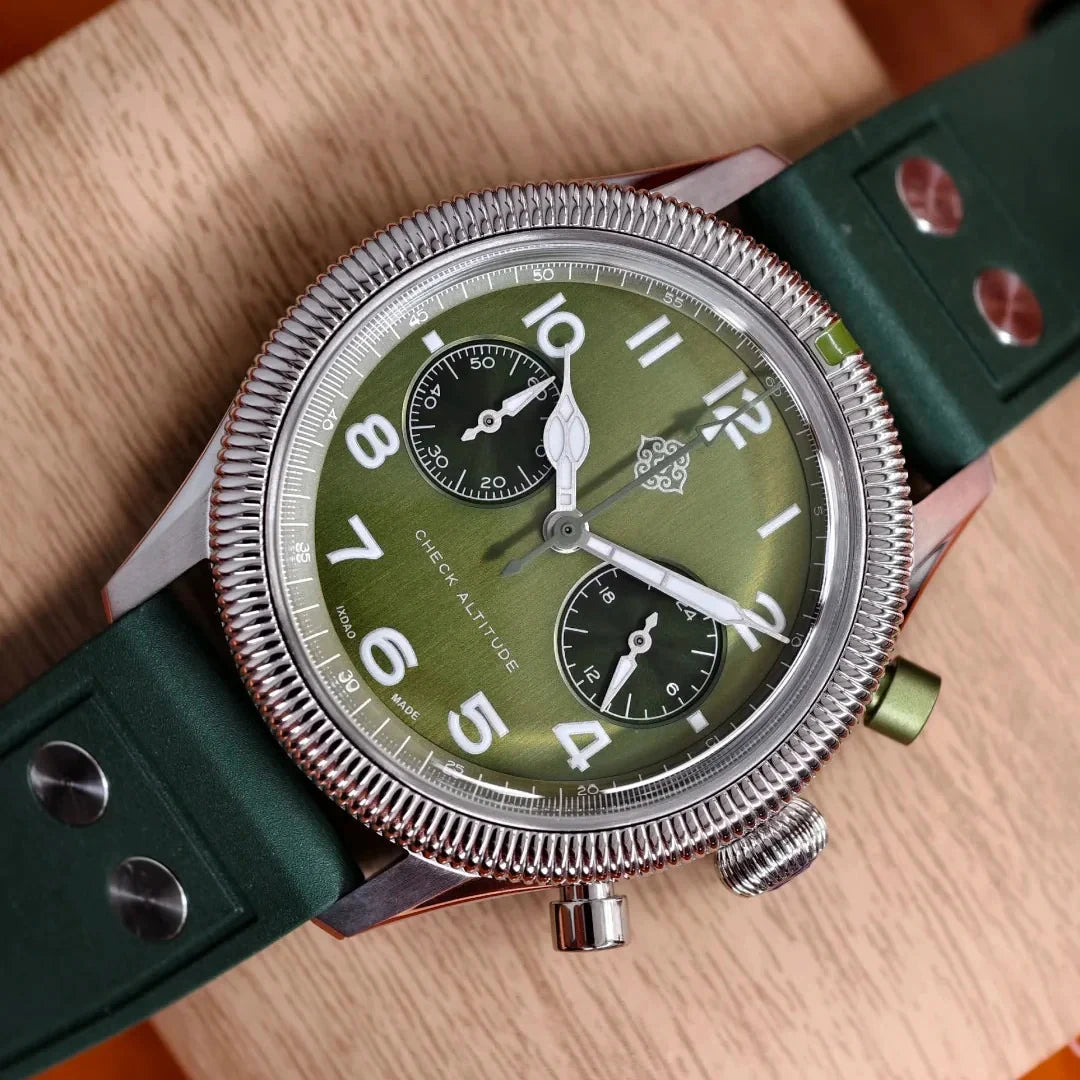 2025 New IXDAO 39mm Pilot Men Quartz Watches Peregrine Falcon Series VK64 Sapphire Stainless Steel Sports Chronograph 10Bar C3