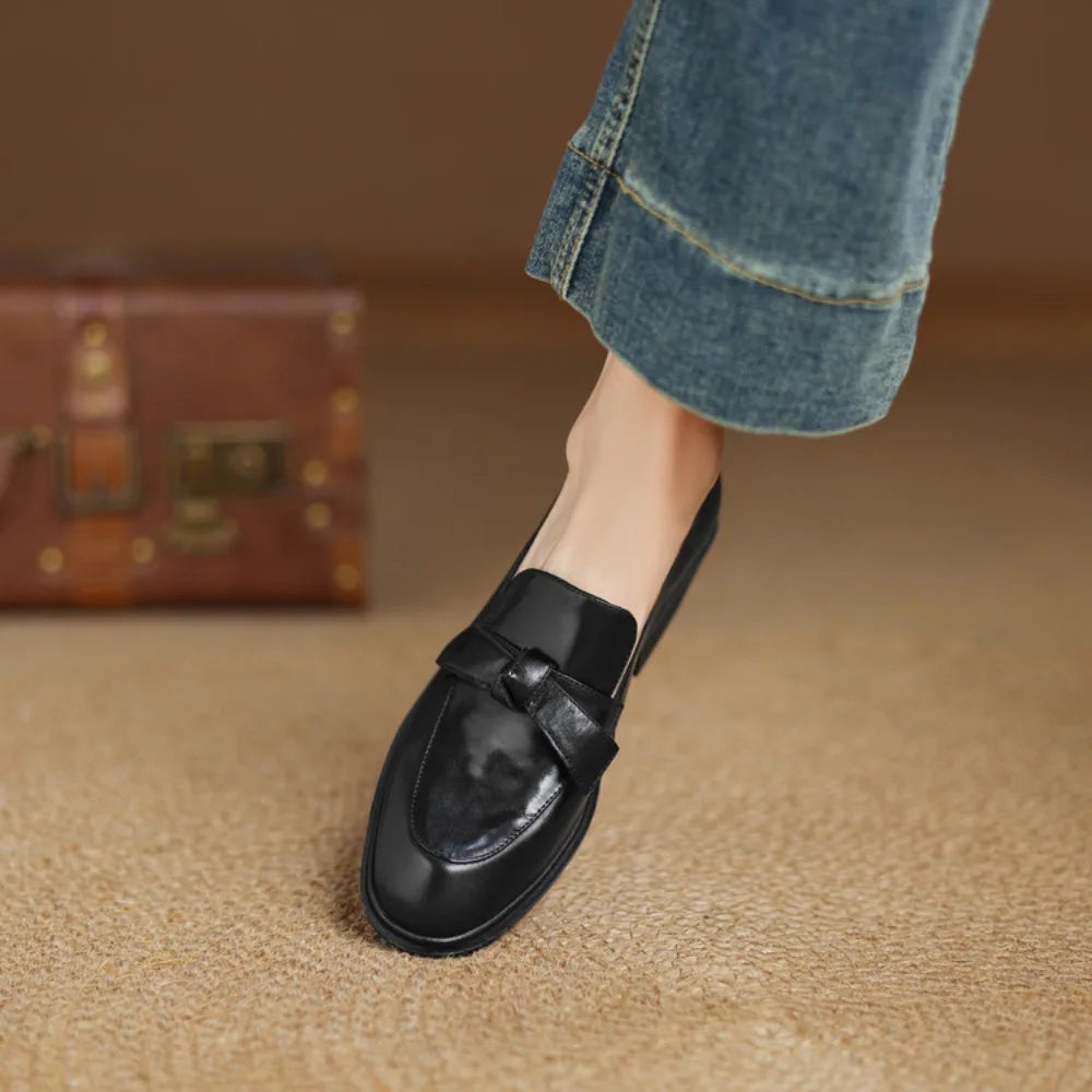 Dress Shoes Women Loafers Cow Leather Sheepskin Rubber Formal Business Suit Ladies 2025 Spring Autumn Handmade