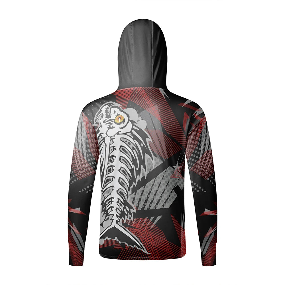 Fishing Shirts Long Sleeve Hoodie UPF 50+ T-shirt Tops Sun Protection Jersey Men's Face Mask Fishing Clothes