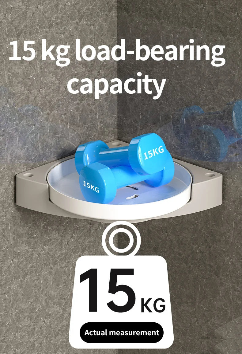 360° Rotate Shower Organizer Shelves Bathroom Swivel Shelf Kitchen Storage Organiser Shower Shelf  Bathroom Accessories