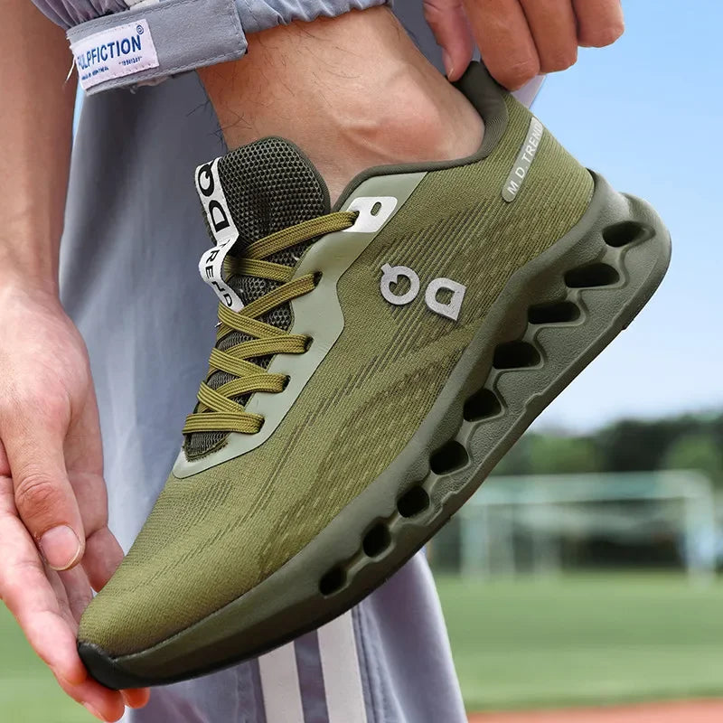 Fashion Cushioning Running Shoes for Men Lightweight Sneakers Breathable Tennis Shoes Non-Slip Sports Casual Walking Footwear