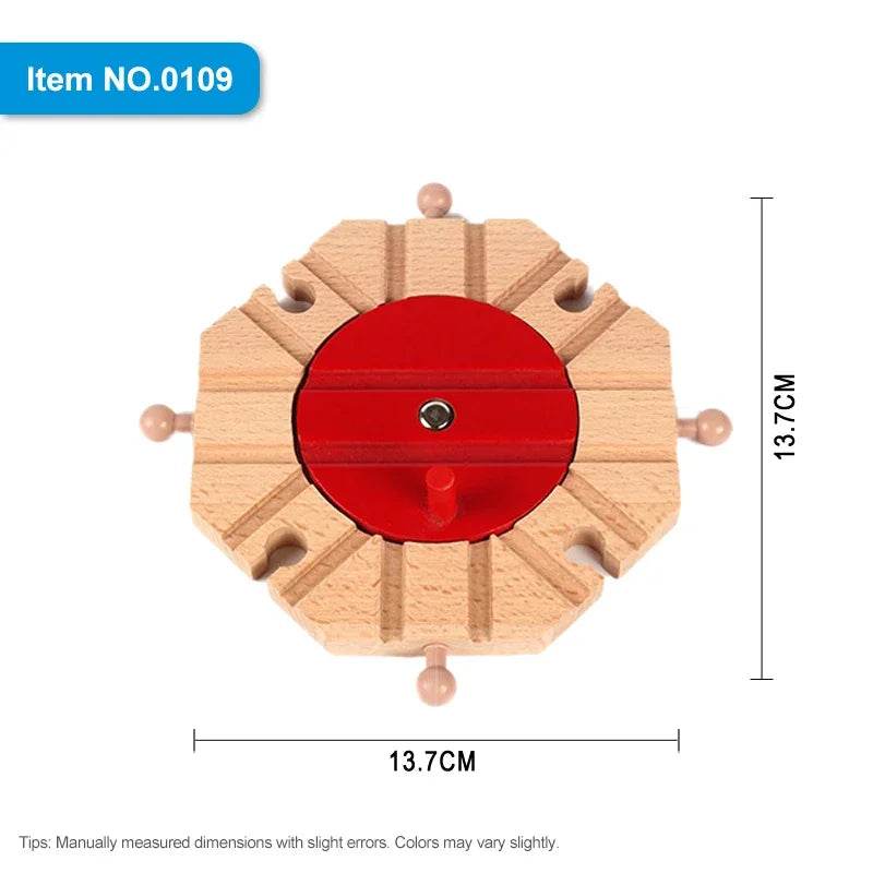 DIY Children Wooden Train Rail Track Accessories Toy Cross Track Railway Toys Compatible All Track for Kids Boys & Girls Gifts - AIAZ