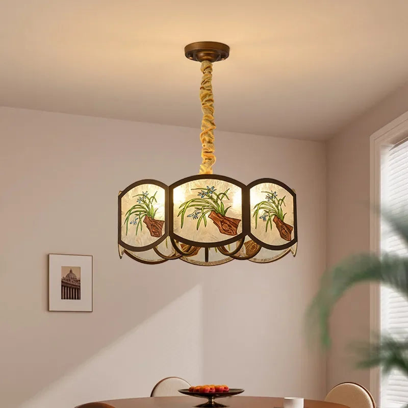 TEMOU Contemporary Restaurant Pendant Lamp French Retro Bedroom Study Villa Hotel Rooms Bar Counter Cafe  Aisle Light