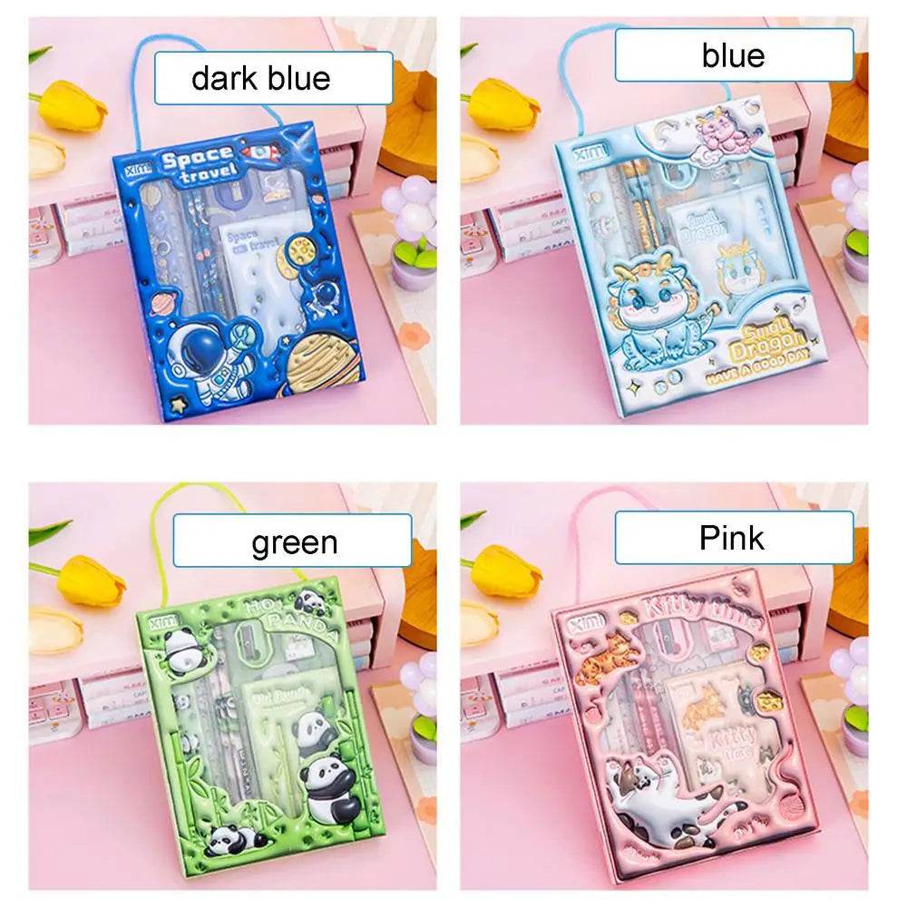 Kids Animals Style Stationery Set 6PCS School Supplies Package Back to School Stationery Pack for Kids Children Girls Boys - AIAZ