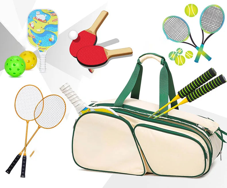 Badminton Tennis Rackets Backpack Large Capacity Gym Fitness Sports Training Shoulder Bag Shoes Pocket Outdoor Luggage Handbag