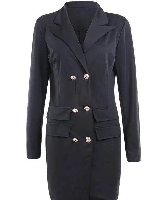 Women Blazer Elegant Office Lady Dress Long Sleeve Black White Spring Summer Female Causal Fashion Large Size Suit - AIAZ