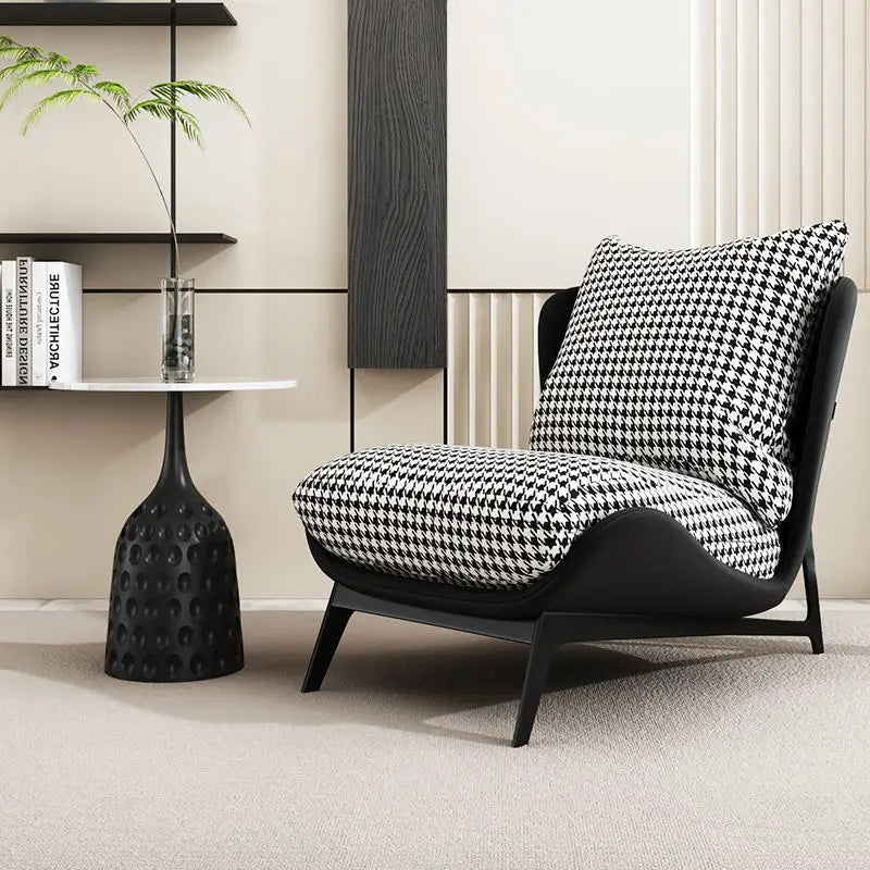Italian Luxury Light Sofa Chair: Trendy Lazy Lounger, Ideal for Small Living Rooms & Balconies