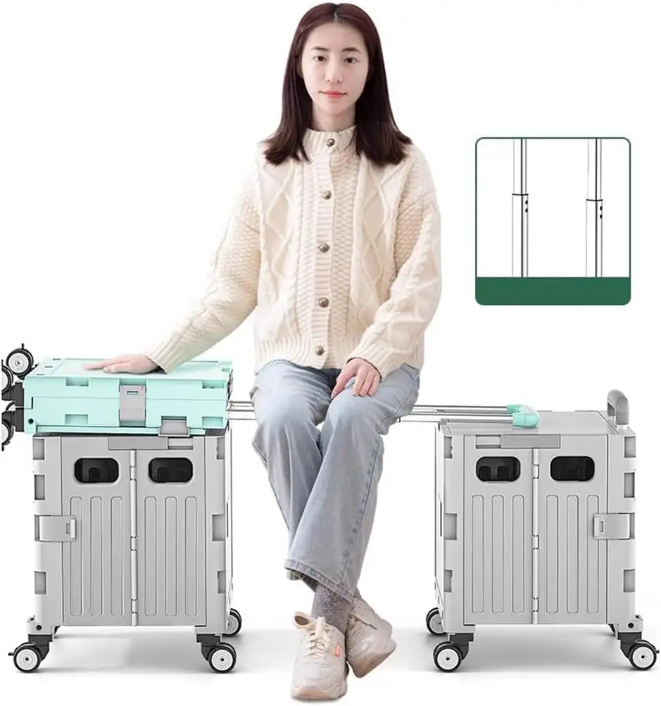 Multifunctional Camping Trolley Large Capacity Portable Folding Outdoor Storage Box Home Camping Push Box Camping Equipment