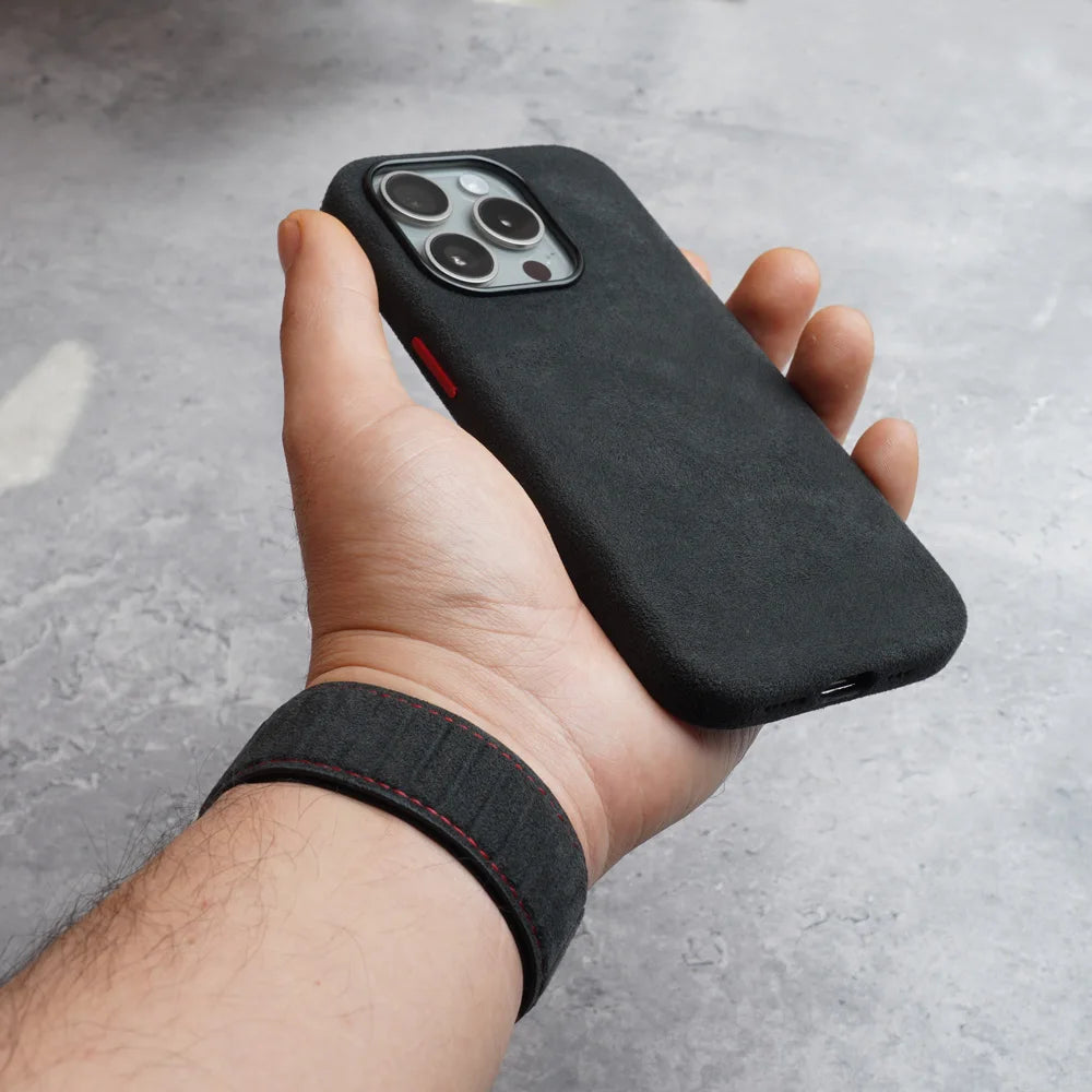 Magnetic ALCANTARA Case for iPhone 17 16 Pro Max 15 14 Luxury Suede Leather Supercar Phone Cases Camera Button Cover